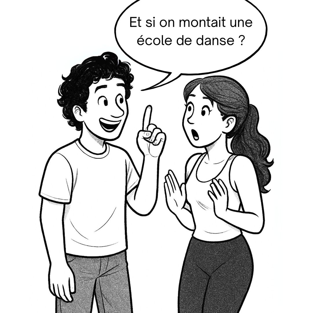 Camille et Yorick imaginant leur projet d'école de danse