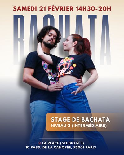 Flyer Stage de Bachata Niveau 2 - 21 février 2026