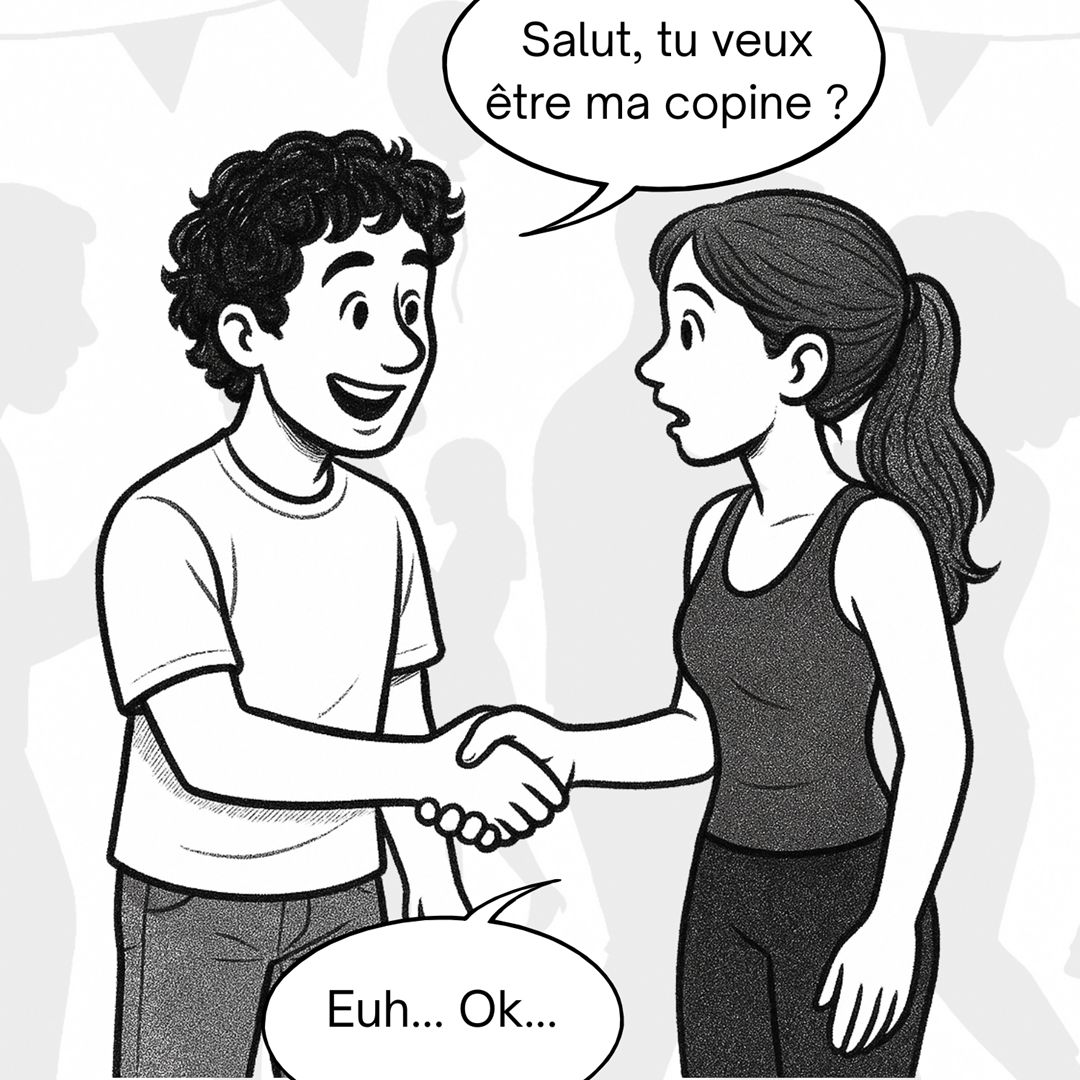 Camille et Yorick lors de leur première rencontre en soirée danse